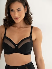 Pour Moi Black Viva Luxe Non-Padded Side Support Bra - Image 1 of 4