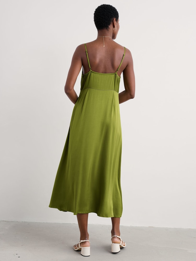 Seasalt Cornwall Green Housel Bay Satin Cami Dress - Image 2 of 9