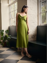 Seasalt Cornwall Green Housel Bay Satin Cami Dress - Image 5 of 9