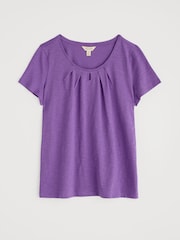 أرجواني - Seasalt Cornwall Light Pink Appletree Keyhole Detail T-Shirt - صورة 5 من 5