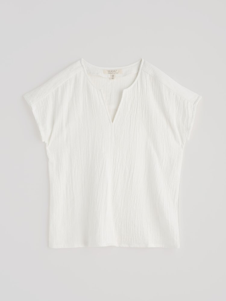 Seasalt Cornwall White Landscape 100% Cotton Top - Image 5 of 5