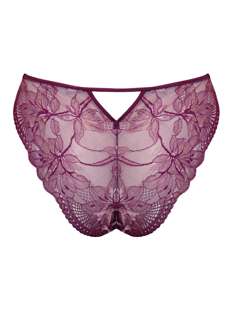 Pour Moi Magenta/Pink Brazilian Sonnet Two Tone Lace Briefs - Image 4 of 4