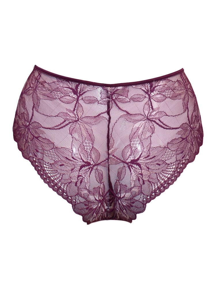 Pour Moi Magenta/Pink Short Sonnet Two Tone Lace Briefs - Image 4 of 4