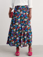 Seasalt Cornwall Red Lethlean Pleated Maxi Skirt - Image 1 of 8