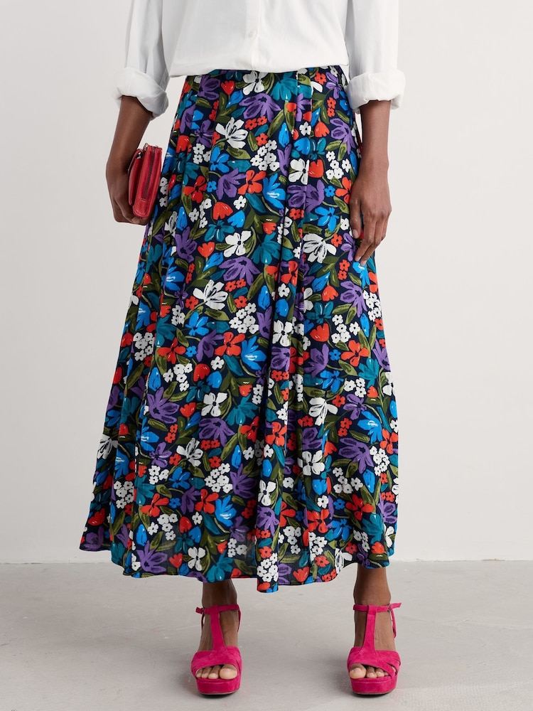 Seasalt Cornwall Red Lethlean Pleated Maxi Skirt - Image 1 of 8