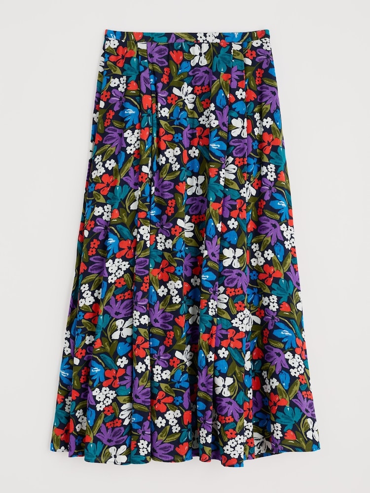 Seasalt Cornwall Red Lethlean Pleated Maxi Skirt - Image 2 of 8