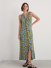 Seasalt Cornwall Blue Sleeveless Sanderling Midi Dress - Image 1 of 5