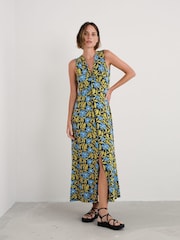 Seasalt Cornwall Blue Sleeveless Sanderling Midi Dress - Image 3 of 5
