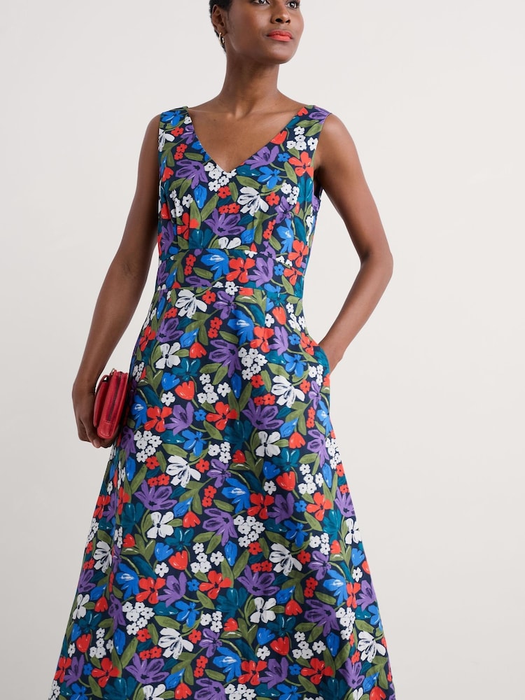 Красный - Seasalt Cornwall Beyond Sleeveless V-Neck 100% Cotton Dress - Image 1 of 8