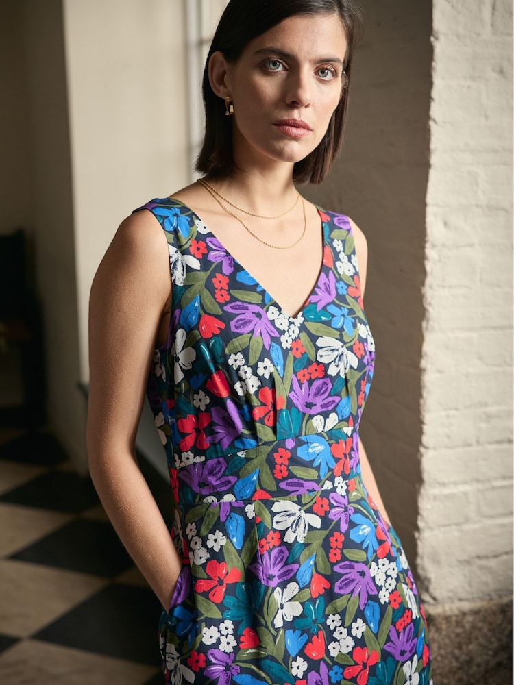Красный - Seasalt Cornwall Beyond Sleeveless V-Neck 100% Cotton Dress - Image 2 of 8