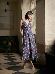 Красный - Seasalt Cornwall Beyond Sleeveless V-Neck 100% Cotton Dress - Image 4 of 8