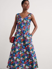 Красный - Seasalt Cornwall Beyond Sleeveless V-Neck 100% Cotton Dress - Image 6 of 8