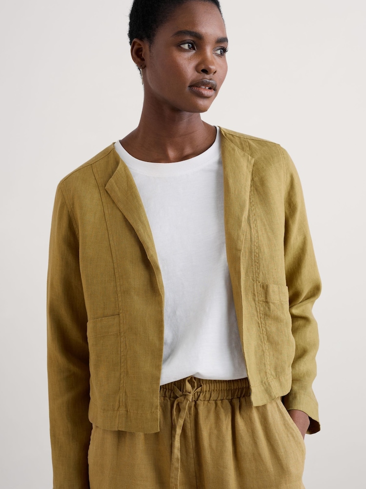 Seasalt Cornwall Green Country Lane Linen Jacket - Image 2 of 5