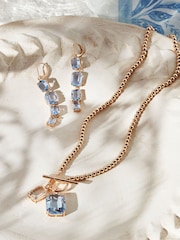 Lauren Ralph Lauren Gold Tone Pareidolia Clear Crystal & Light Sapphire Bracelet - Image 2 of 4