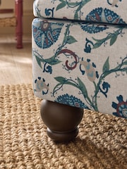 Nina Campbell Solana Indigo Blue Mason Square Ottoman - Image 3 of 7