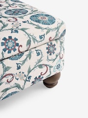 Nina Campbell Solana Indigo Blue Mason Square Ottoman - Image 7 of 7