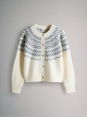 The Set Dark Grey/Cream 2 Pack Fairilse Pattern Knitted Jumper and Cardigan Set - Image 2 of 5