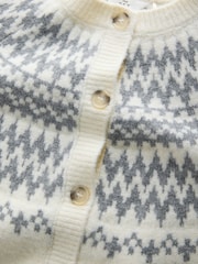 The Set Dark Grey/Cream 2 Pack Fairilse Pattern Knitted Jumper and Cardigan Set - Image 4 of 5