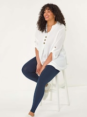 Roman Blue Curve Full Length Leggings - Image 1 of 5