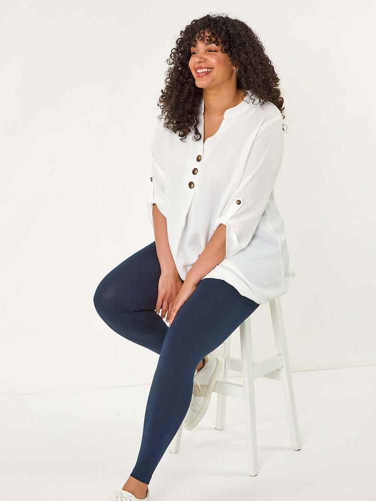 Roman Blue Curve Full Length Leggings - Image 1 of 5