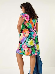 Roman Multi Curve Leaf Print Pocket Dress - Image 3 of 5