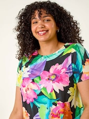 Roman Multi Curve Leaf Print Pocket Dress - Image 4 of 5