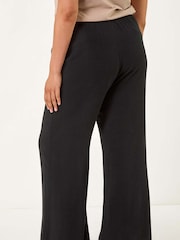 Roman Black Curve Linen Mix Trousers - Image 3 of 5