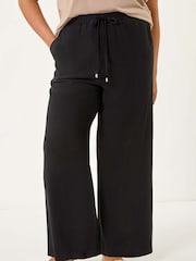 Roman Black Curve Linen Mix Trousers - Image 4 of 5