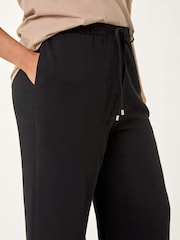 Roman Black Curve Linen Mix Trousers - Image 5 of 5