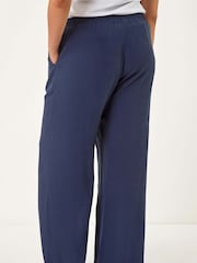 Roman Blue Curve Linen Mix Trousers - Image 4 of 5