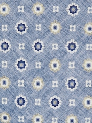 Reiss Soft Blue Cosimo Silk Floral-Medallion Tie - Image 6 of 6