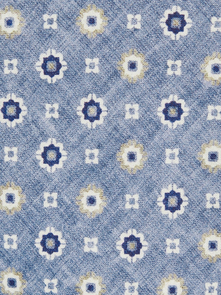 Reiss Soft Blue Cosimo Silk Floral-Medallion Tie - Image 6 of 6 Reiss Soft Blue Cosimo Silk Floral-Medallion Tie - Image 6 of 6