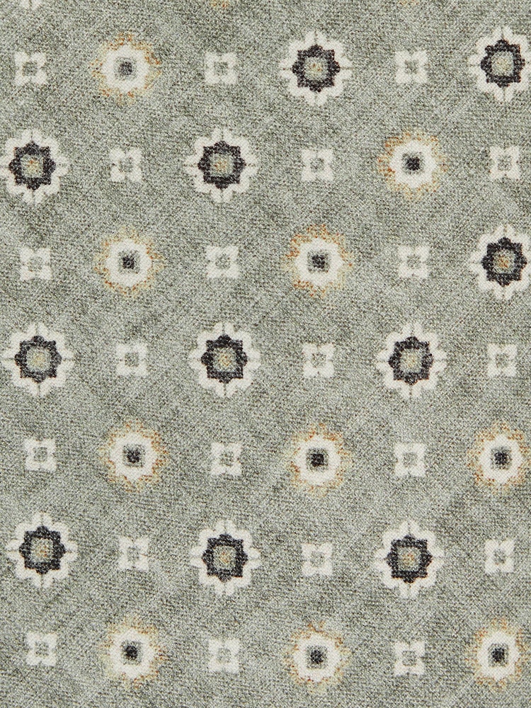 Reiss Soft Sage Cosimo Silk Floral-Medallion Tie - Image 6 of 6 Reiss Soft Sage Cosimo Silk Floral-Medallion Tie - Image 6 of 6