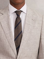 Reiss Chocolate Brown Sante Tie - Image 2 of 5