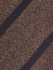 Reiss Chocolate Brown Sante Wool-Silk Striped Tie - Image 6 of 6