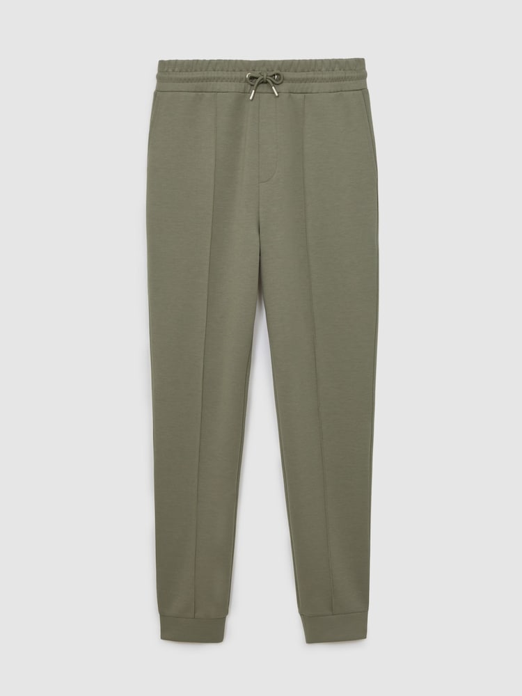 Reiss Dark Sage Green Premier Interlock Drawstring Joggers - Image 1 of 1