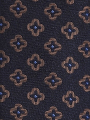 Reiss Navy Omero Silk-Wool Floral-Medallion Tie - Image 6 of 6