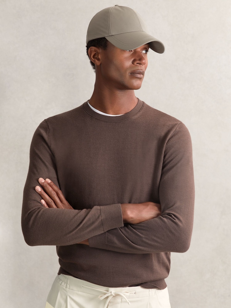 Reiss Mushroom Brown Brogan Embroidered Logo Tech Baseball Cap - Image 2 of 5