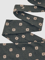 Reiss Forest Green Marco Silk-Wool Square-Medallion Tie - Image 5 of 7