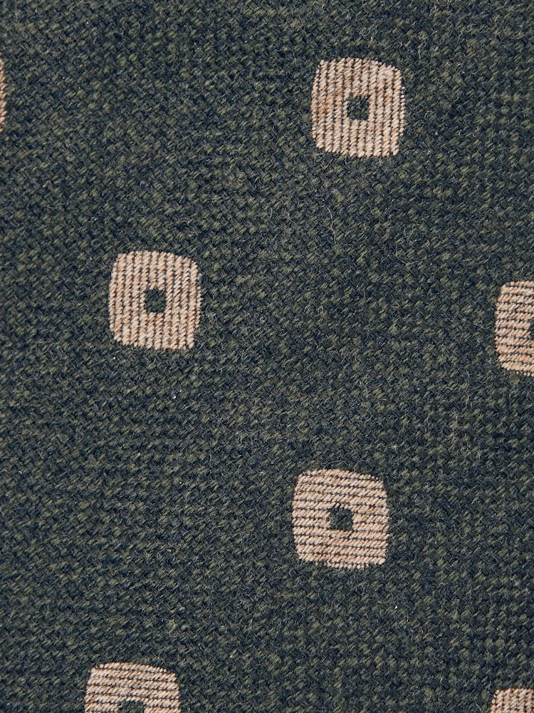 Reiss Forest Green Marco Silk-Wool Square-Medallion Tie - Image 7 of 7