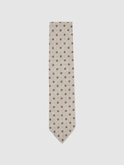 Reiss Oatmeal Melange Tullio Tie - Image 1 of 5