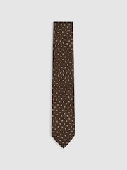 Reiss Chocolate Brown Pio Tie - Image 1 of 5