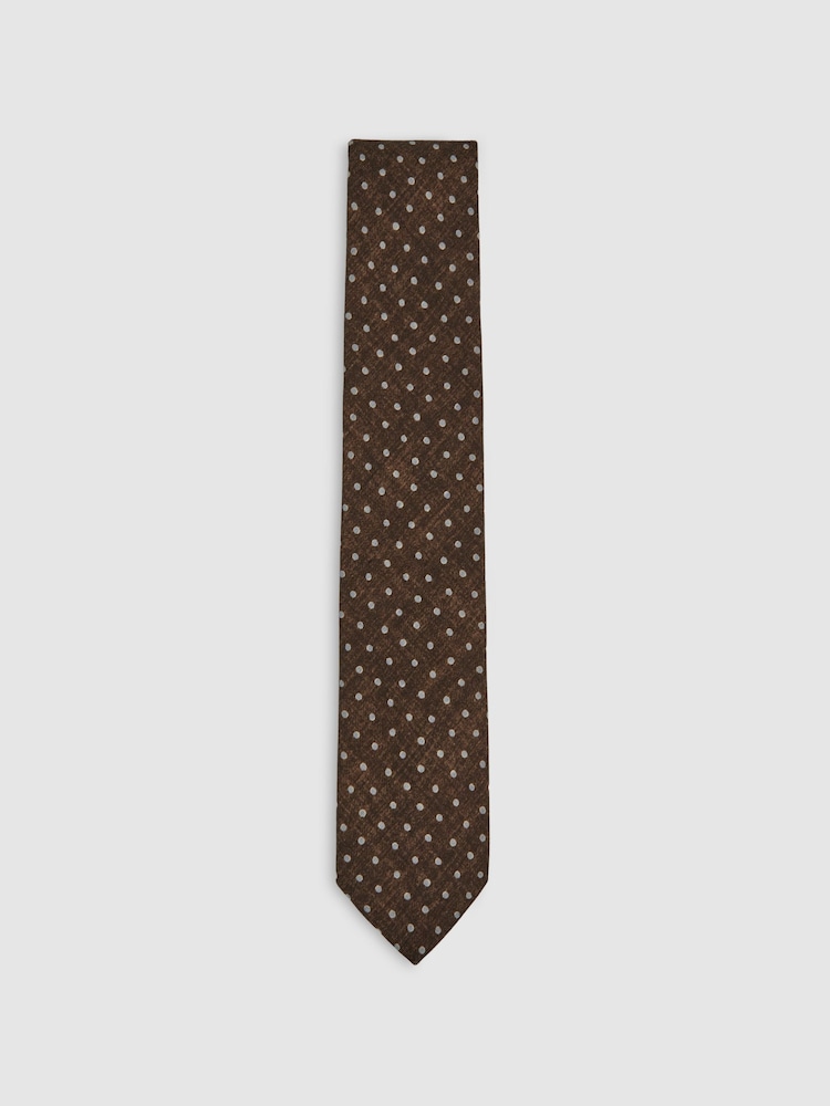 Reiss Chocolate Brown Pio Tie - Image 1 of 5