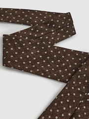 Reiss Chocolate Brown Pio Tie - Image 3 of 5