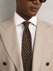 Reiss Chocolate Brown Pio Tie - Image 5 of 5
