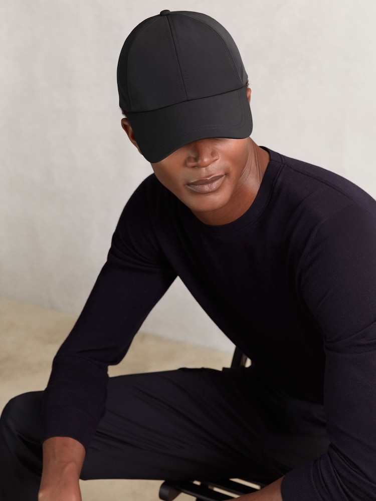 Reiss Black Brogan Embroidered Logo Tech Baseball Cap - Image 2 of 5