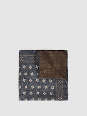 Reiss Denim Blue Melange Franco Pocket Square - Image 1 of 4
