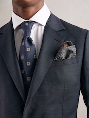 Reiss Denim Blue Melange Franco Pocket Square - Image 2 of 4