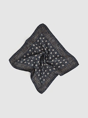 Reiss Denim Blue Melange Franco Pocket Square - Image 3 of 4