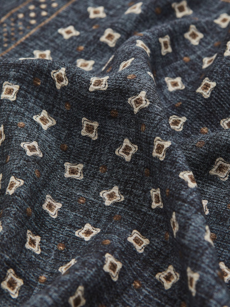 Reiss Denim Blue Melange Franco Pocket Square - Image 4 of 4